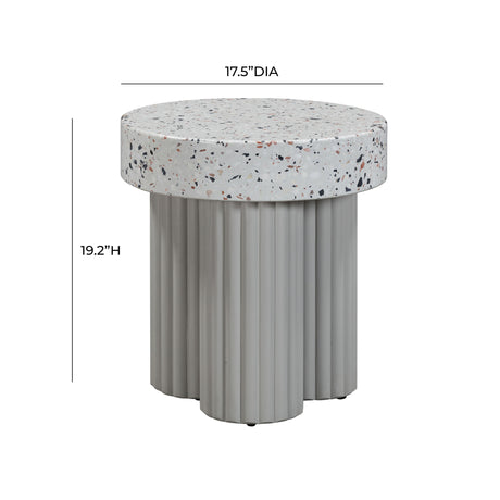 TOV Clover Faux Terrazzo Indoor / Outdoor Round Side Table