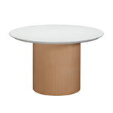 TOV Rose Faux Terrazzo and Terracotta Indoor / Outdoor Round Concrete Dining Table