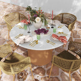 TOV Rose Faux Terrazzo and Terracotta Indoor / Outdoor Round Concrete Dining Table