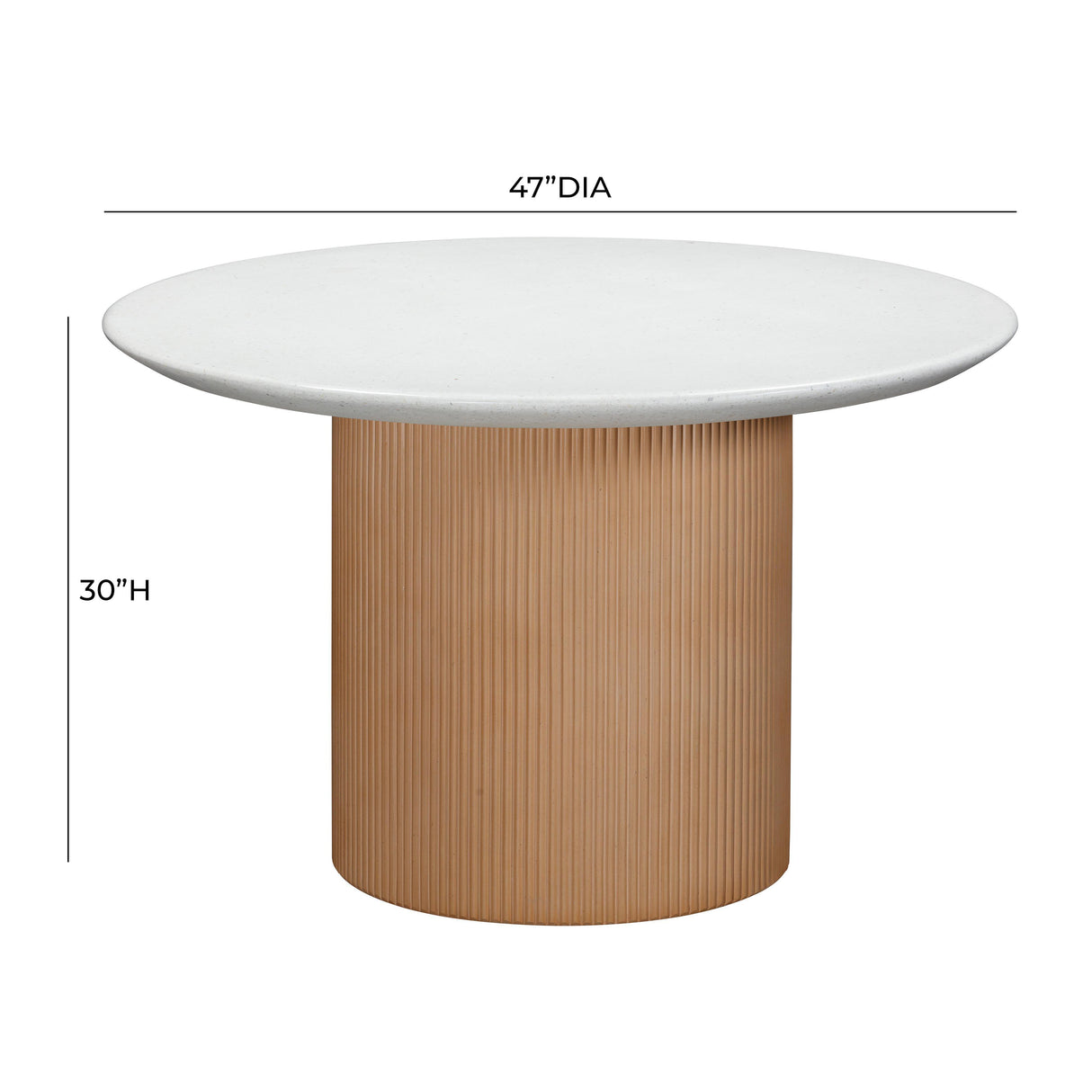 TOV Rose Faux Terrazzo and Terracotta Indoor / Outdoor Round Concrete Dining Table
