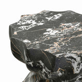 TOV Turin Black Faux Marble Indoor / Outdoor Concrete Stool