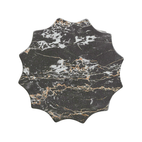 TOV Turin Black Faux Marble Indoor / Outdoor Concrete Stool