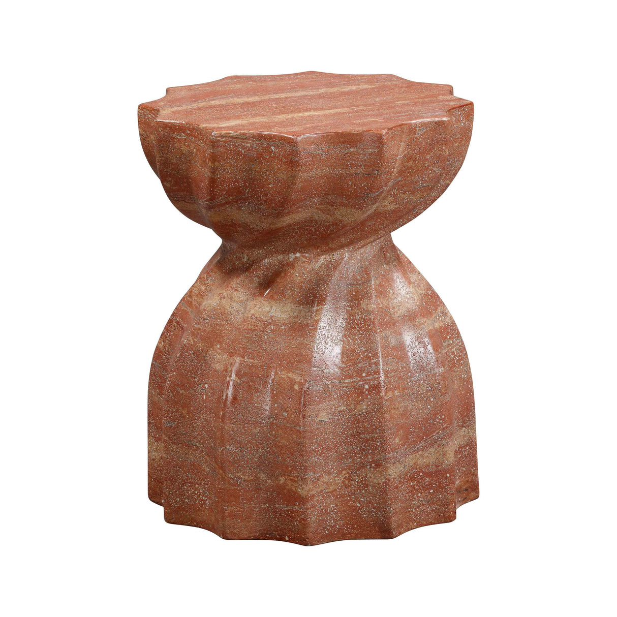 TOV Turin Faux Red Sandstone Indoor / Outdoor Concrete Stool