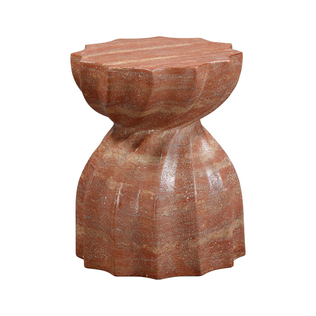 TOV Turin Faux Red Sandstone Indoor / Outdoor Concrete Stool
