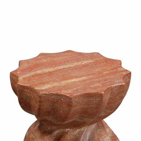 TOV Turin Faux Red Sandstone Indoor / Outdoor Concrete Stool
