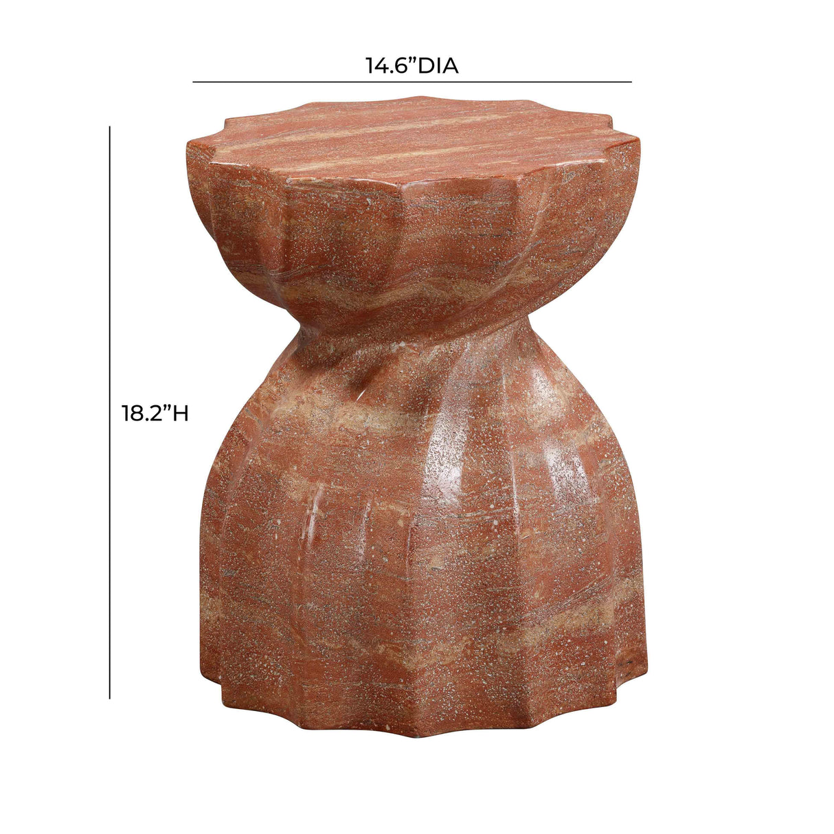 TOV Turin Faux Red Sandstone Indoor / Outdoor Concrete Stool