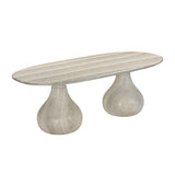 TOV Smooch Faux Travertine Indoor / Outdoor Pedestal Dining Table
