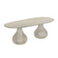 TOV Smooch Faux Travertine Indoor / Outdoor Pedestal Dining Table