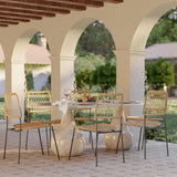 TOV Smooch Faux Travertine Indoor / Outdoor Pedestal Dining Table