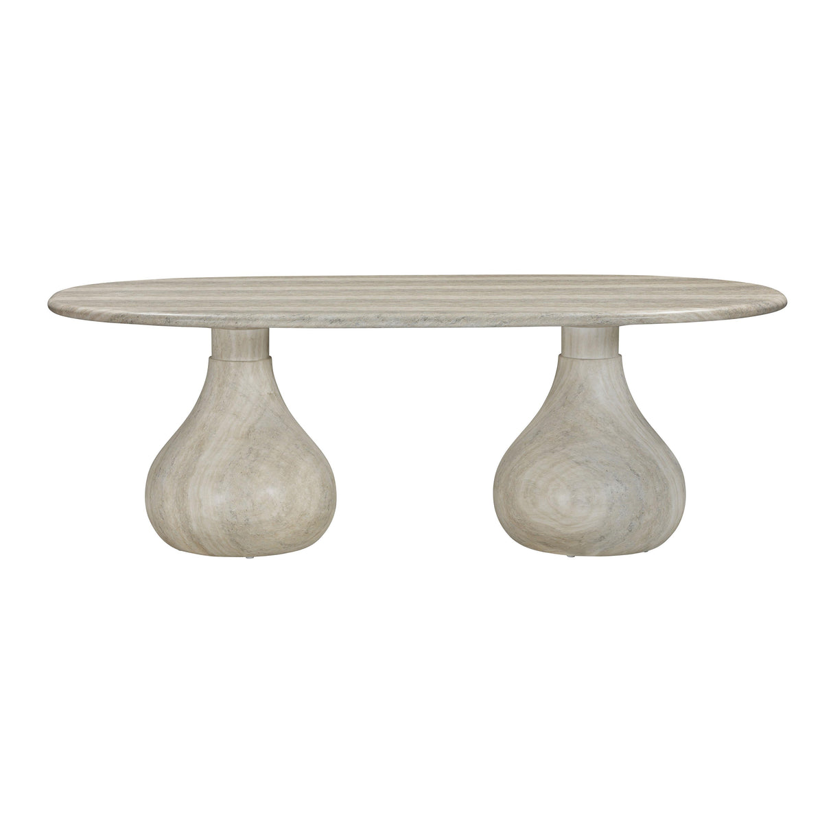 TOV Smooch Faux Travertine Indoor / Outdoor Pedestal Dining Table