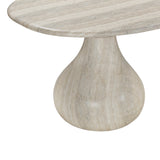 TOV Smooch Faux Travertine Indoor / Outdoor Pedestal Dining Table