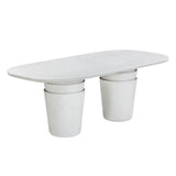 TOV Margot Light Grey Faux Plaster Indoor / Outdoor Concrete Dining Table
