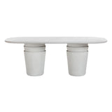 TOV Margot Light Grey Faux Plaster Indoor / Outdoor Concrete Dining Table