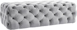 TOV Kaylee Grey Velvet Ottoman