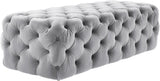TOV Kaylee Grey Velvet Ottoman