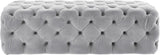 TOV Kaylee Grey Velvet Ottoman