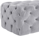 TOV Kaylee Grey Velvet Ottoman