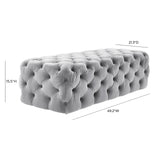 TOV Kaylee Grey Velvet Ottoman