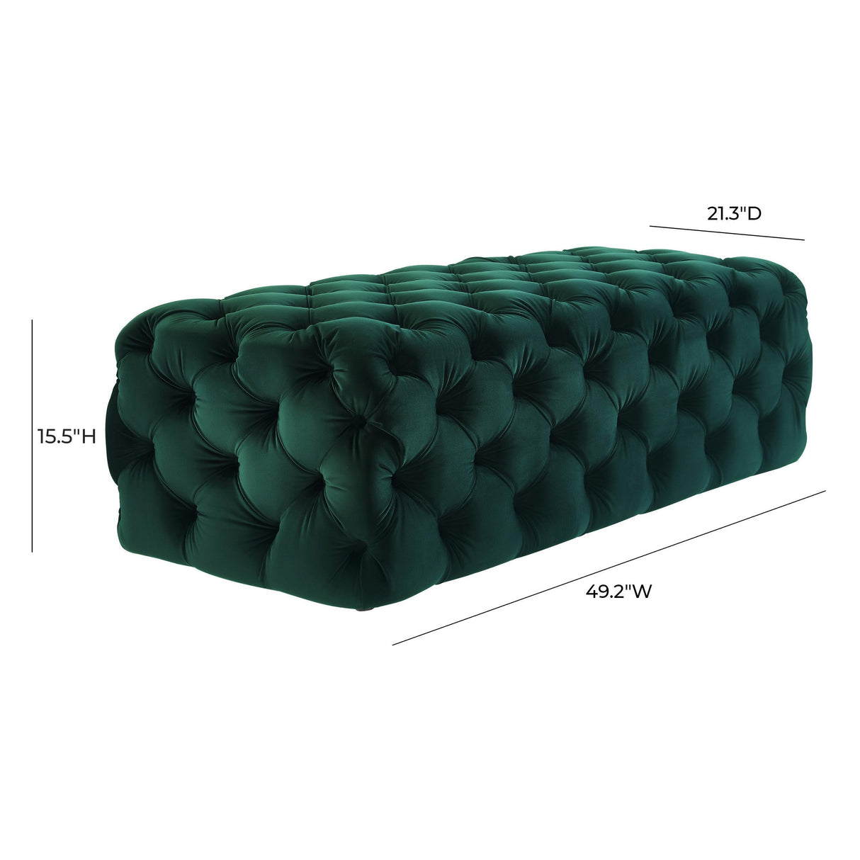 TOV Kaylee Green Velvet Ottoman