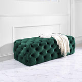 TOV Kaylee Green Velvet Ottoman