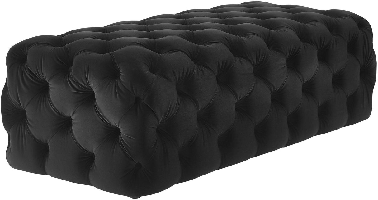 TOV Kaylee Black Velvet Ottoman
