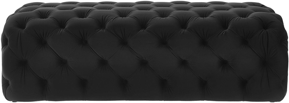 TOV Kaylee Black Velvet Ottoman