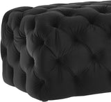 TOV Kaylee Black Velvet Ottoman