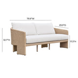 TOV Alexa Cream Performance Fabric Outdoor Sofa