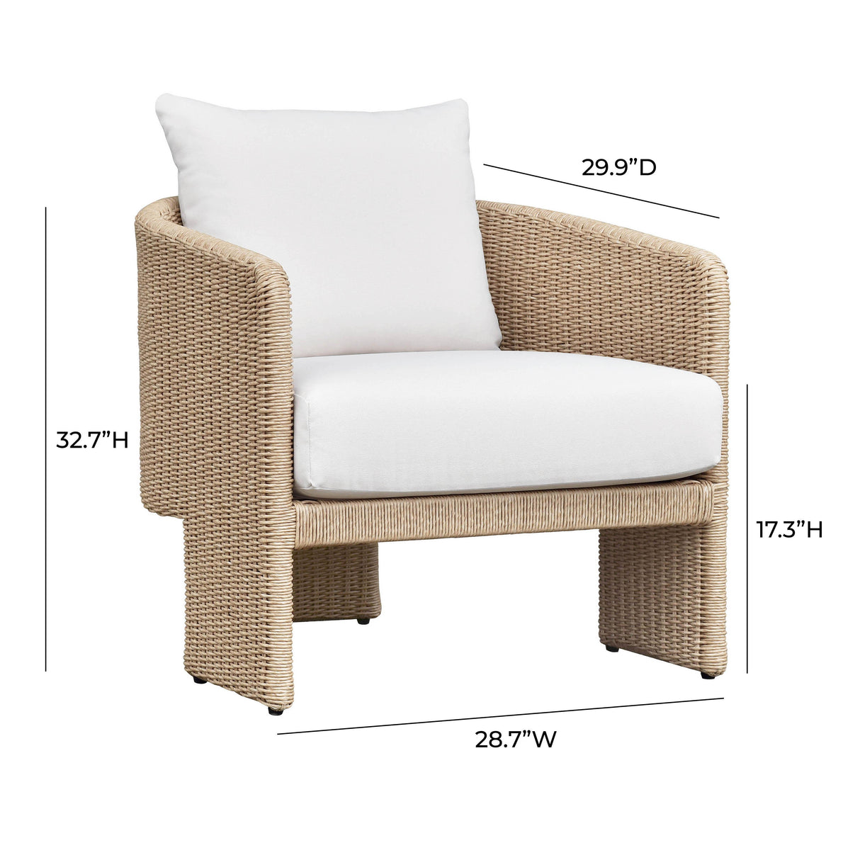 TOV Alexa Cream Performance Fabric Outdoor Armchair