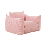 TOV Saint Tropez Pearl and Red Striped Stuffed Outdoor Armchair