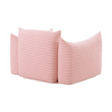 TOV Saint Tropez Pearl and Red Striped Stuffed Outdoor Armchair