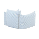 TOV Saint Tropez Pearl and Blue Striped Stuffed Outdoor Armchair