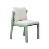 TOV Nancy Mint Green and Cream Outdoor Dining Chair