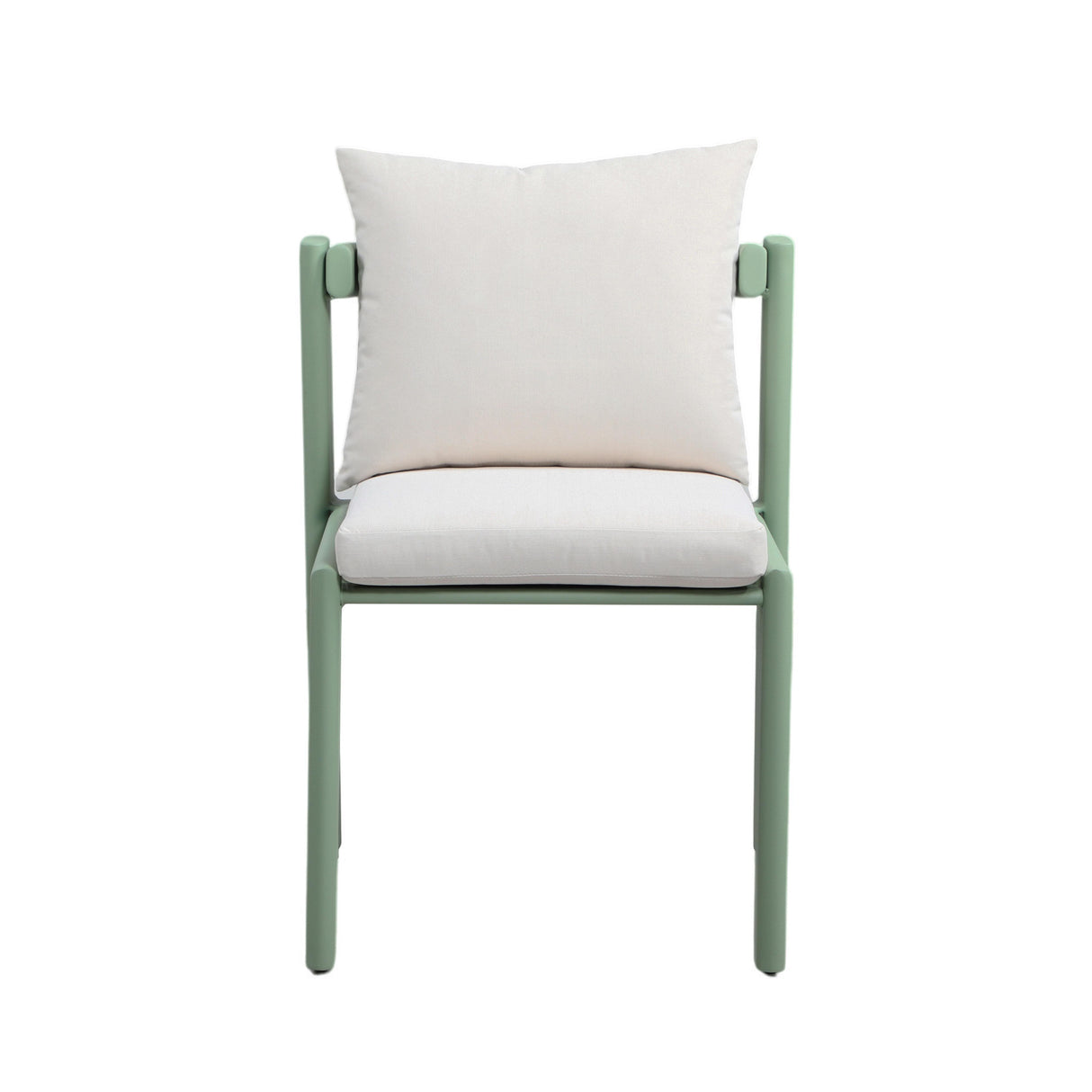 TOV Nancy Mint Green and Cream Outdoor Dining Chair
