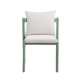 TOV Nancy Mint Green and Cream Outdoor Dining Chair