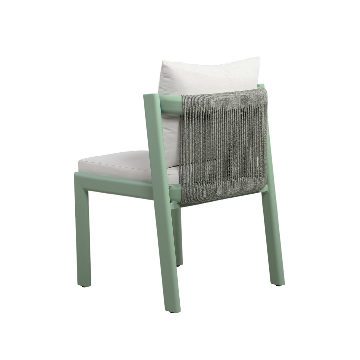 TOV Nancy Mint Green and Cream Outdoor Dining Chair