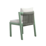 TOV Nancy Mint Green and Cream Outdoor Dining Chair