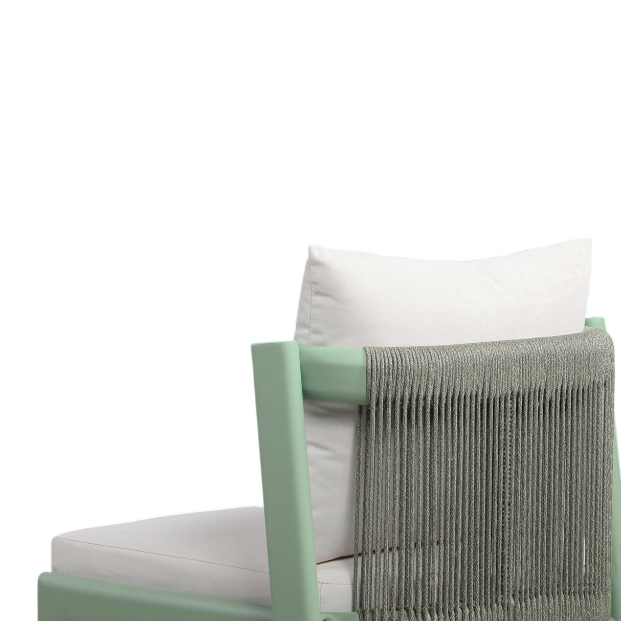 TOV Nancy Mint Green and Cream Outdoor Dining Chair