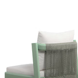 TOV Nancy Mint Green and Cream Outdoor Dining Chair