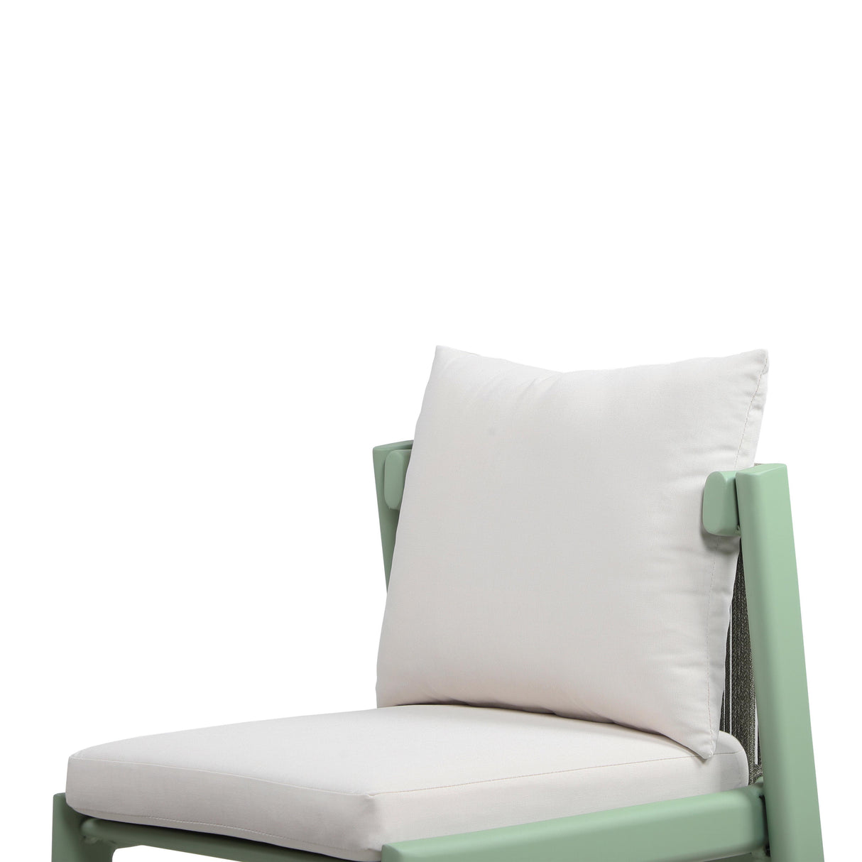 TOV Nancy Mint Green and Cream Outdoor Dining Chair