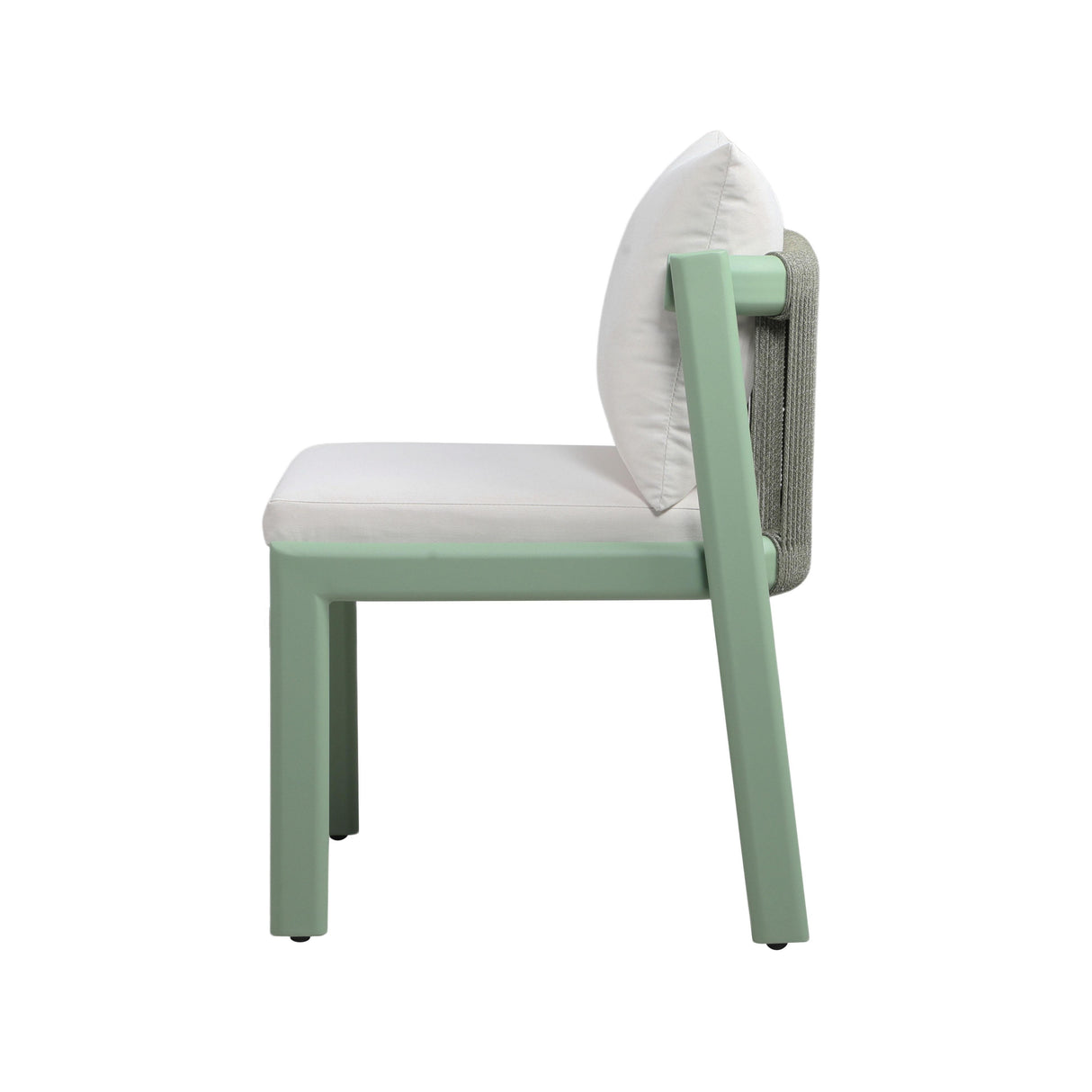 TOV Nancy Mint Green and Cream Outdoor Dining Chair