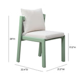 TOV Nancy Mint Green and Cream Outdoor Dining Chair