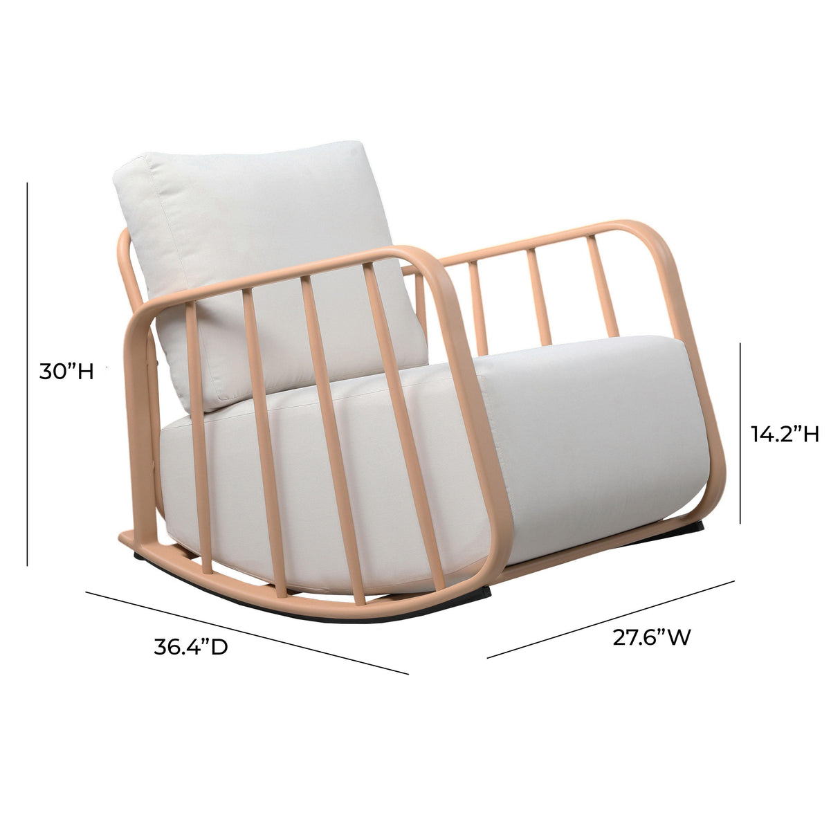 TOV Violette Terracotta and Cream Outdoor Rocking Chair