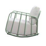TOV Violette Mint Green and Cream Outdoor Rocking Chair