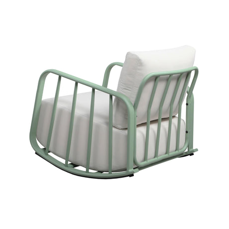 TOV Violette Mint Green and Cream Outdoor Rocking Chair