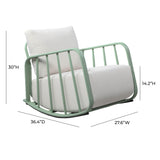 TOV Violette Mint Green and Cream Outdoor Rocking Chair