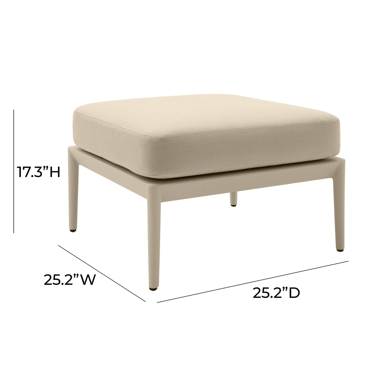 TOV Kapri Taupe Outdoor Ottoman