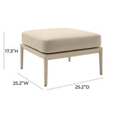TOV Kapri Taupe Outdoor Ottoman