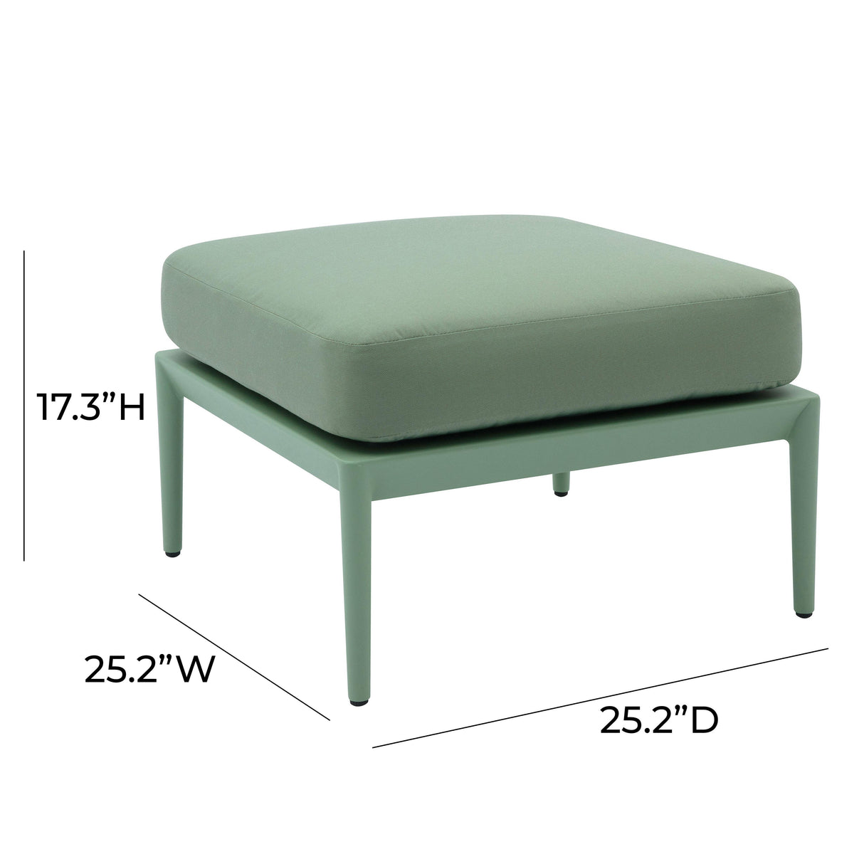 TOV Kapri Moss Green Outdoor Ottoman