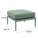 TOV Kapri Moss Green Outdoor Ottoman